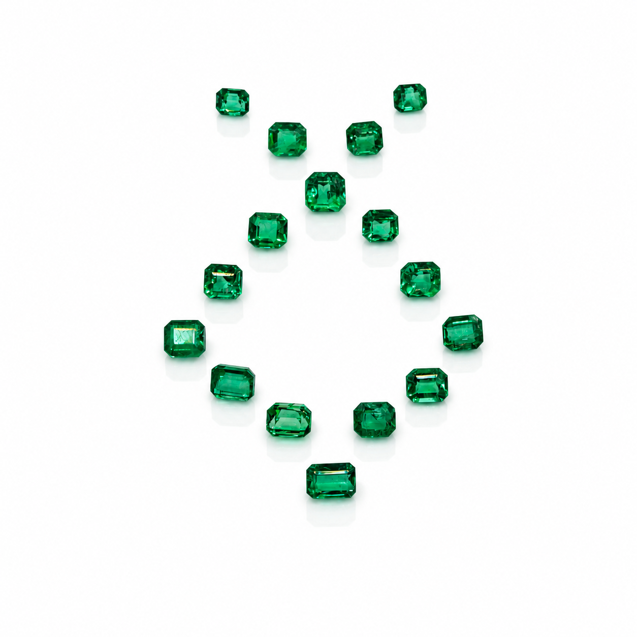 Chivor, 16 esmeraldas, 11,5 ct
