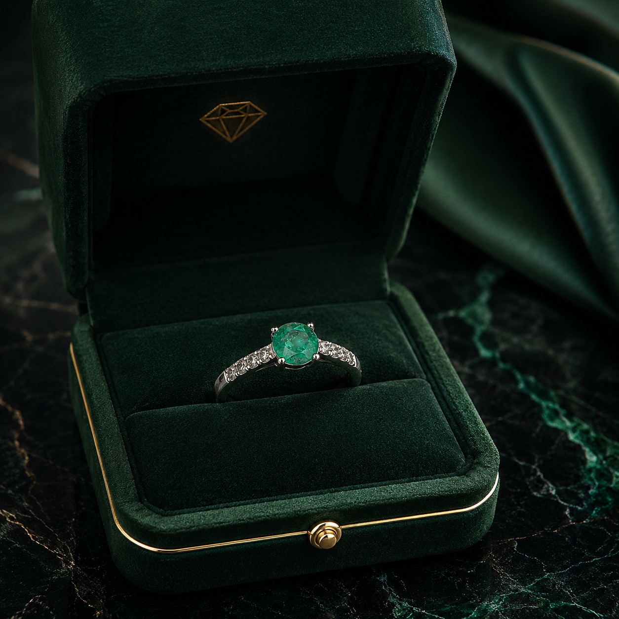 Anillo Aurora Verde Compromiso