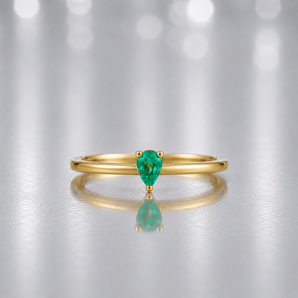 Anillo Gota Esmeralda