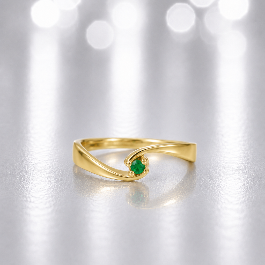 Anillo Espiral Dorada del Alma Verde