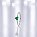 Anillo Corazón Esmeralda Infinito