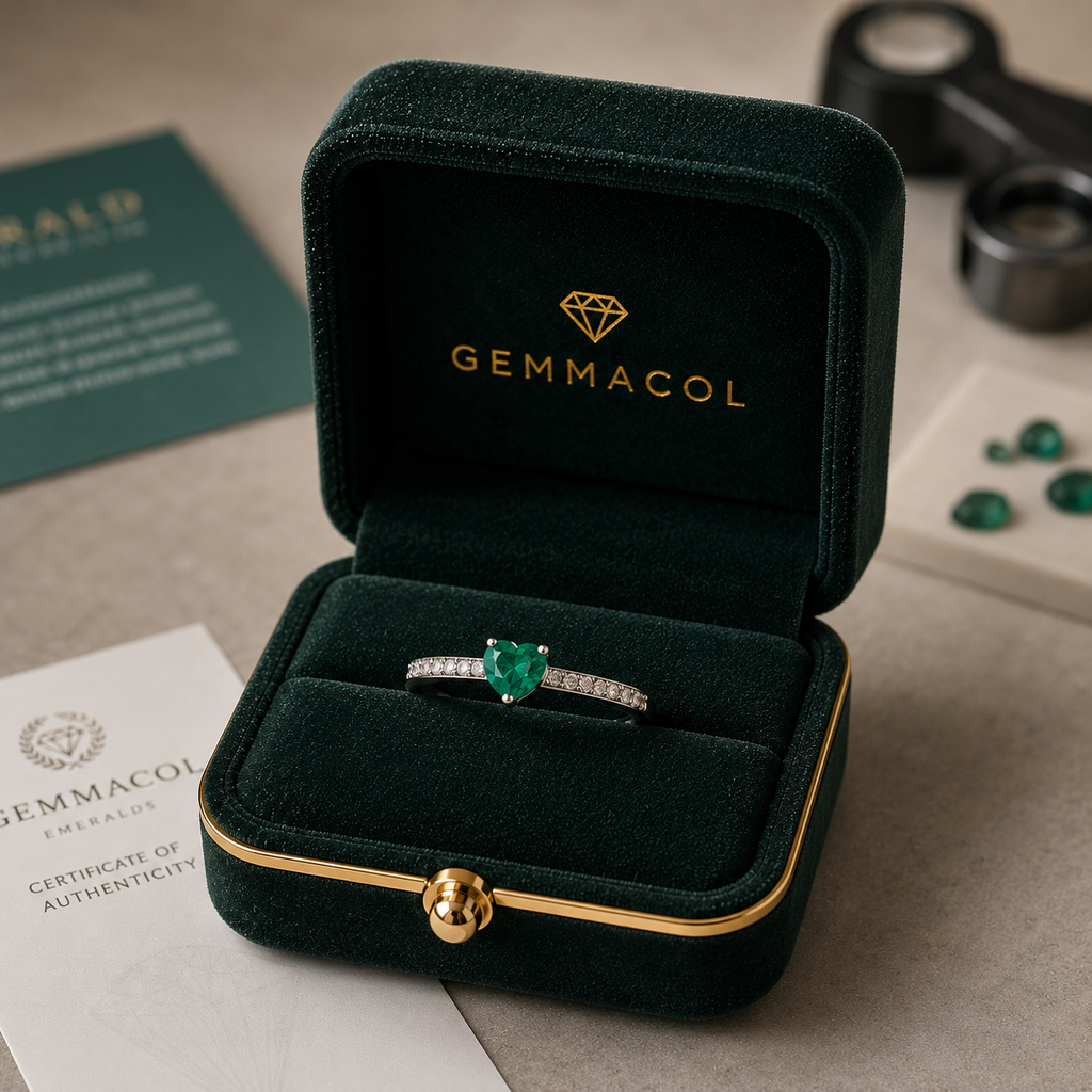 Anillo Corazón de Luz Esmeralda