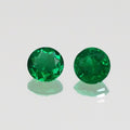Muzo de corte redondo de 0,66 y 0,62 ct